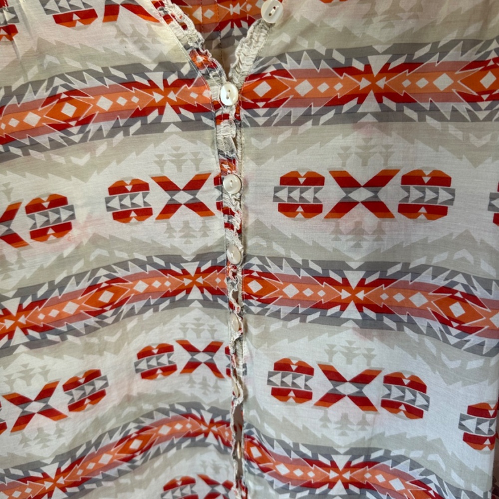 Pendleton Button Up Silk Blend Sheer Patterned To… - image 3